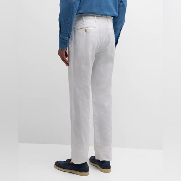 Incotex Chinolino Trousers, Linen and Cotton, White, Men’s Size 38 X 32 - Picture 2 of 16